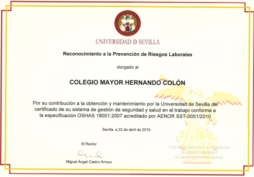 Reconocimiento a la Prevención de Riesgos Laborales